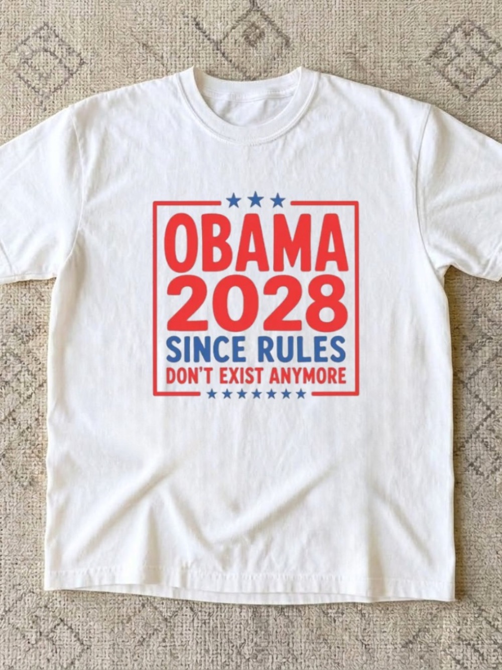 Obama 2028 Since Rules Don’t Exist Funny Political Graphic Tee | Gildan 5000 - Picture 2 of 7